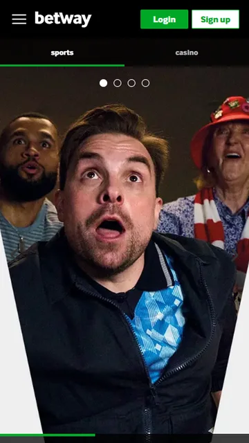 Betway mobile homepage