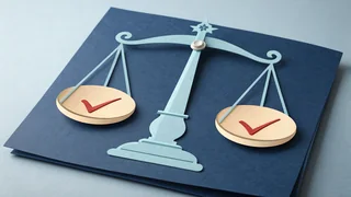 Paper cut illustration of a balance scale sitting perfectly level, for the guide on whether UK casino games are fair